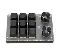 Mini teclado, teclado programable para juegos con interruptor rojo, teclado mecánico programable Plug and Play, modo dual, diseño ergonómico para juegos, 9 teclas con 2 perillas (9 Keys with 2 Knobs)