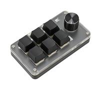 Mini teclado, teclado programable para juegos con interruptor rojo, teclado mecánico programable Plug and Play, modo dual, diseño ergonómico para juegos, 9 teclas con 2 perillas (6 Keys with 1 Knob)