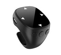 Mini télécommande de téléphone portable compatible Bluetooth, tourne-page e-book pour TIK-Tok et autres applications avec anneau de défilement pour Android et App-le (Noir)