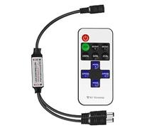 Mini télécommande sans fil RF à 11 touches pour bandes lumineuses unicolores, compatible avec les modèles 3528, 5050, comprend 2 connecteurs CC, sortie 12 A pour rubans LED 12 V CC et éclairage sous