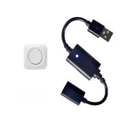 Mini télécommande USB, interrupteur 5 V, petite veilleuse, ventilateur, bande lumineuse LED avec bloc d'alimentation, batterie externe, télécommande sans fil, câble de connexion libre (1 x blanc)