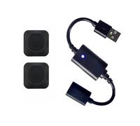 Mini télécommande USB, interrupteur 5 V, petite veilleuse, ventilateur, bande lumineuse LED avec bloc d'alimentation, batterie externe, télécommande sans fil, câble de connexion libre (2 noirs)
