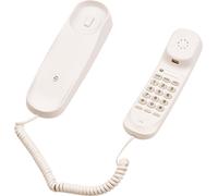 Mini téléphone filaire de bureau pour ligne terrestre Téléphone fixe montable au mur Fonctions Mute/Pause/Recomposition pour la maison, l'hôtel, le bureau, la banque, le centre d'appel