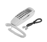 Mini Téléphone Mural Fixe, Téléphone Suspendu Blanc, Téléphone Filaire avec écran D'affichage des Appels, Fonction D'annulation du Bruit, Recomposition à Un Bouton