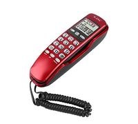 Mini Téléphone Mural, Téléphone Fixe Filaire avec Écran LCD Affichage DTMF/FSK Convient pour la Maison, Le Domicile, l’hôtel etc(Rouge)