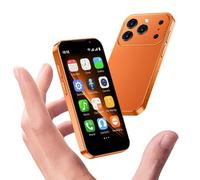 Mini téléphone portable, 3G dual sim déverrouillé, 3,88 pouces HD écran reconnaissance faciale pour enfants et étudiants remplacement Mini téléphone portable type écran tactile smartphone(orange)
