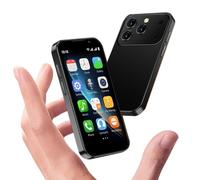 Mini téléphone portable, 3G dual sim déverrouillé, 3,88 pouces HD écran reconnaissance faciale pour enfants et étudiants remplacement Mini téléphone portable type écran tactile smartphone(Noir)