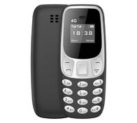 Mini Téléphone Portable 4G Extra-Léger avec Double SIM et Lanière Noir