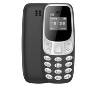 Mini Téléphone Portable 4G Extra-Léger avec Double SIM et Lanière Noir