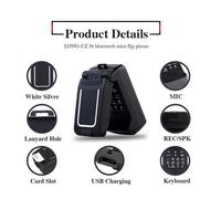 Mini téléphone portable à clapet avec écran de 0,66 pouce et numéroteur BT Le plus petit téléphone portable