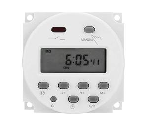 Mini Temporisateur Hebdomadaire Programmable 12V DC avec Écran LCD Numérique, Relais Étanche IP67 Blanc pour Contrôle et Programmation Facile