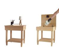 Mini Tero NFC - Table basse avec compartiment secret et fermeture RFID/NFC | Meuble auxiliaire avec tiroir caché, double fond intelligent et application Bluetooth | Sécurité discrète en bois massif