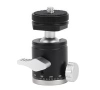 Mini Tête Rotative 360 Degrés en Alliage D'aluminium, Tête De Trépied pour Caméra 19mm avec Vis 1/4 Pouce Et Support Chaud - Compacte, Légère, Facile À Utiliser pour Vidéo Et V