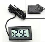 Mini thermomètre avec affichage numérique de la température, câble noir de 1 m et 5 m, capteur étanche, mesures précises, pratique pour la surveillance (2 mètres)
