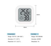 Mini thermomètre d'intérieur numérique - Moniteur d'humidité LCD pour un suivi précis + design compact et délicat + pour la maison, la chambre des enfants