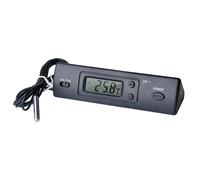 Mini thermomètre électronique numérique, thermomètre multifonction pour intérieur et extérieur, affichage de la température et de l'heure avec sonde noir