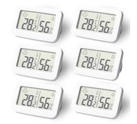 Mini Thermomètre Hygromètre,6 Pièces Mini Digital LCD Thermomètre Hygromètre,Thermomètre Portable Thermo Hygromètre Pour Chambres Seniors,Salles D'étude,Caves A Vin
