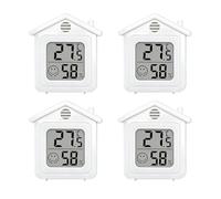 Mini Thermometre/Hygromètre à éCran LCD, Lot De 4, Indicateur De Confort Par Smiley, IdéAl Pour Maison, Bureau, Chambre BéBé, DéBarras Et Surveillance De Plusieurs Zones (Blanc)