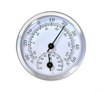 Mini thermomètre hygromètre pour surveillance de l'environnement intérieur - 58 mm de diamètre - Instrument de mesure analogique sans piles (argenté)