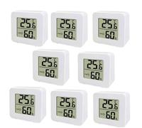 Mini thermomètre LCD d'intérieur - Lot de 8 - Indicateur de température et d'humidité