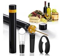 Mini tire-bouchon | Pompe à air de poche portable de voyage avec aérateur, coupe-capsule et bouchon à vide | Ouverture rapide de la bouteille 7S | Pour la maison, le restaurant, les fêtes, les