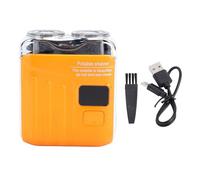 Mini tondeuse à barbe rotative avec affichage de puissance, rechargeable par USB, résistante à l'eau, double tête, silencieuse, compacte, tondeuse à moustache électrique pour