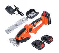 Mini tondeuse à haie électrique 2-en-1 et cisaille à gazon, portable, avec 2 batteries rechargeables et chargeur
