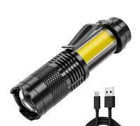Mini Torche Led Rechargeable Xpe + Cob, Étanche, Zoom, Lampe De Travail, Éclairage À 50m De Distance, Pour Aventure, Pêche, Camping, Accessoires