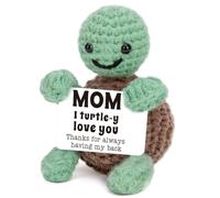Mini tortue drôle cadeau d'anniversaire de la part de sa fille et fils, idée cadeau pour belle-mère, belle-mère, « I Love You », petites choses mignonnes, tortue au crochet émotionnelle positive faite