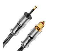 Mini Toslink Cable,Digital Audio Optical Cable,Toslink to Mini Toslink,3.5mm Spdif Fiber Optic Cable for Soundbar (8M,Optical Toslink to Mini Toslink,Silver)