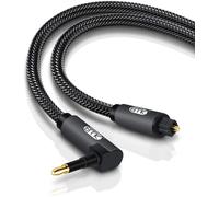 Mini Toslink to 3.5mm Optical Digital Audio Spdif Fiber Optic Cable for Soundbar (1.5M,90°,Grey)