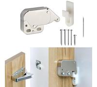 Mini Touch Loquet automatique à ressort pour portes d'armoire, en acier laminé à froid avec rouleau et gâche en nylon, 1 paquet
