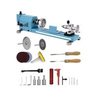 Mini tour à bois - Contrôle de vitesse infinie - Type multifonction pour le sciage du bois, le polissage, le meulage - L'ensemble professionnel d'accessoires est livré avec des instructions pour une