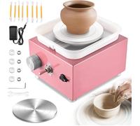 Mini Tour de Potier, 2000RPM Roue de Poterie Électrique,avec Bassin en ABS Amovible et Plateau Tournant de 6.5/12cm Machine à Tour