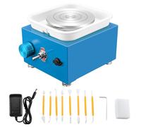 Mini Tour de Potier, 2000RPM Roue de Poterie Électrique,avec Bassin en ABS Amovible et Plateau Tournant 6,5/10 cm Machine à Tour