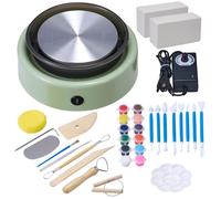 Mini Tour de Potier avec Plateau Tournant-VEVOR-158 mm-Roue de Poterie Électrique à Rotation-Vitesse Réglable-Vert