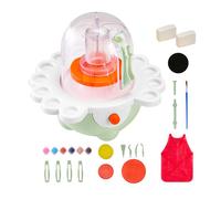 Mini Tour de Potier avec Plateau Tournant-VEVOR-50 mm et 80 mm-Roue de Poterie Électrique-Vitesse Réglable-Vert