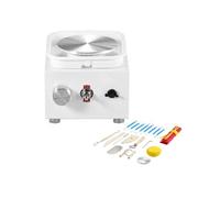 VEVOR Mini Tour de Potier Électrique Roue de Poterie Vitesse 0-320 tr/min Blanc