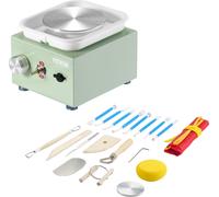 Mini tour de potier VEVOR, 0-320 tr/min, vitesse réglable, machine à façonner les cymbales détachable, 2,56 pouces/3,94 pouces, 2 plateaux tournants, tour de potier électrique en céramique, 18 accesso