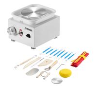 VEVOR Mini Tour de Potier Électrique Roue de Poterie Vitesse 0-320 tr/min Blanc