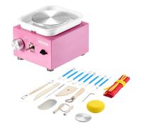 VEVOR Mini Tour de Potier Électrique Roue de Poterie Vitesse 0-320 tr/min Rose