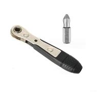 Mini tournevis à cliquet 6,35 mm réglable avec embout pour réparation d'équipement de machine de voiture Noir Argent 12 cm