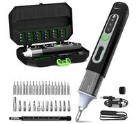Mini Tournevis électrique 36 en 1 set de tournevis de précision avec embouts H4, H6.3, 4 couples, 1500 mAh, outil de réparation pour téléphone portable, lunettes, montres, ordinateur portable