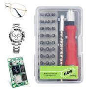 Mini tournevis | Kit d'outils de précision 32 en 1 avec poignée ergonomique | Jeu de tournevis de bijoutier | Pour PC, téléphone portable, console de jeu, lunettes, batteries, voiture, camion