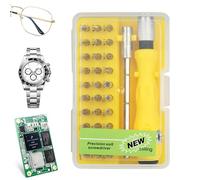 Mini tournevis - Kit d'outils de précision portable 32 en 1 - Pour PC, téléphone portable, montre, lunettes, voiture, camion, véhicule, appareils, batterie, usage à la maison et