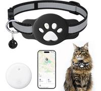 Mini traceur GPS pour chat sans ABO avec application intégrée (iOS et Android), étanche IP68, prend en charge l'affichage de l'itinéraire avec colliers réfléchissants