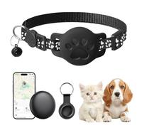 Mini traceur GPS pour chat, sans ABO pour chat avec application intégrée (iOS et Android), prend en charge l'affichage de l'itinéraire avec collier réfléchissant, étanche IP68