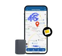 Mini Traceur GPS Voiture 4G avec Carte Sim, Tracker GPS Temps Réel et Alarme, Tracker Magnétiques Rechargeables pour Enfants, Personnes Âgées, Bagages, Véhicules, 60 Jours de Veille, Distance