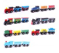 Mini Train En Bois Magnétique 3 Pièces/Ensemble, Modèle De Développement Intellectuel Précoce, Jouets Éducatifs Pour Enfants, Cadeau Pour Garçons