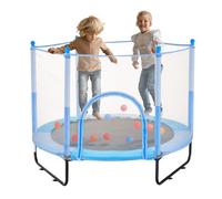 Mini Trampoline pour Enfant-VEVOR-1545 mm-avec Filet de Sécurité et Panier de Basket-jouets de Noël pour Enfants de 3+ ans